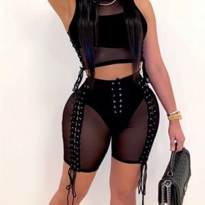 Two piece sheer short set